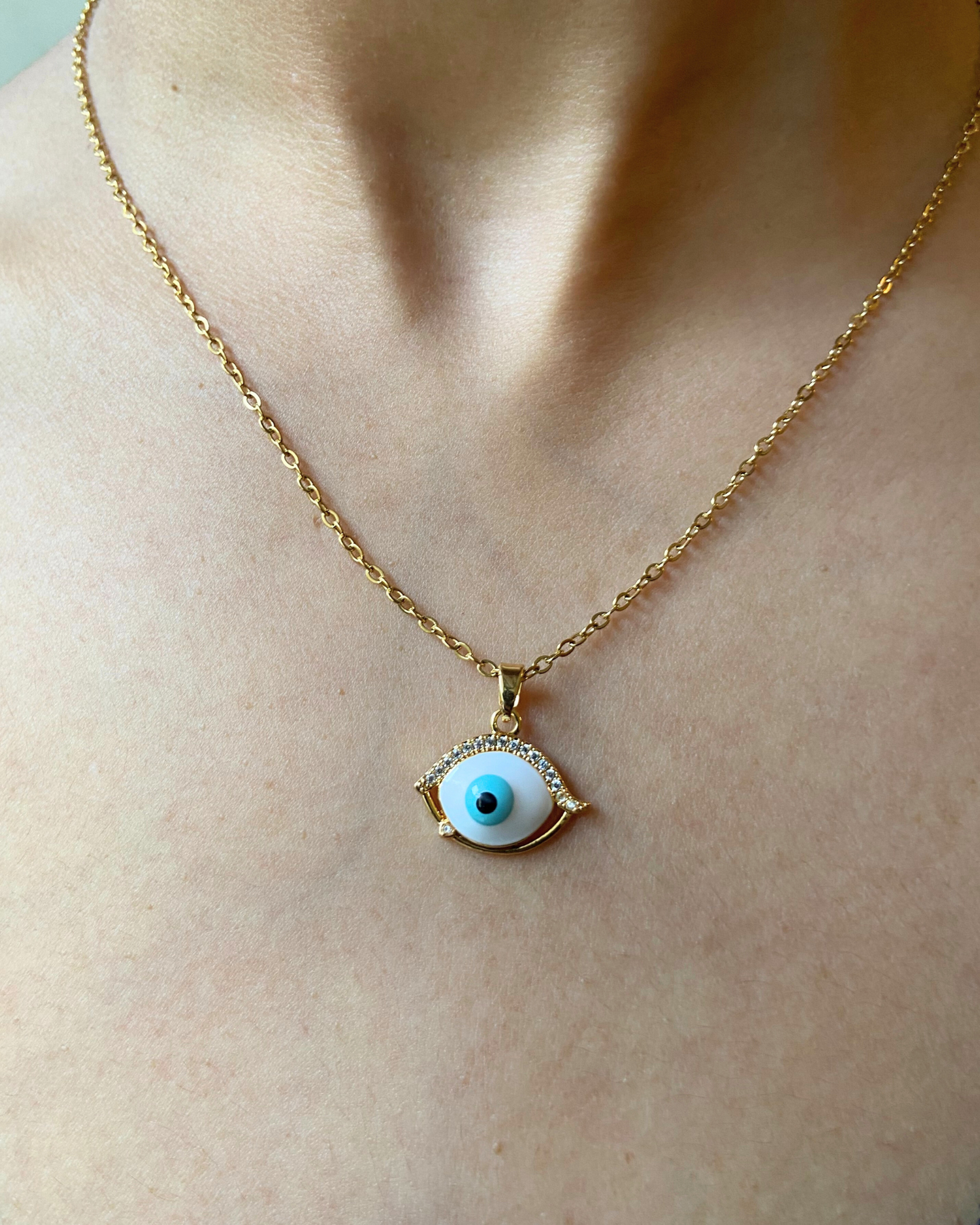Eye Shield Necklace 18K Gold