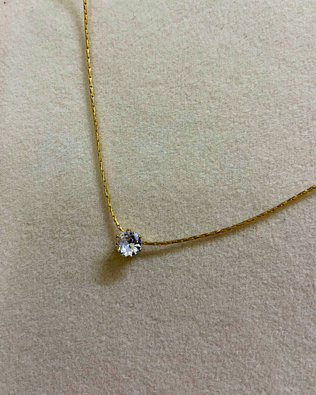 Celeste Solitaire Necklace 18K Gold Plated