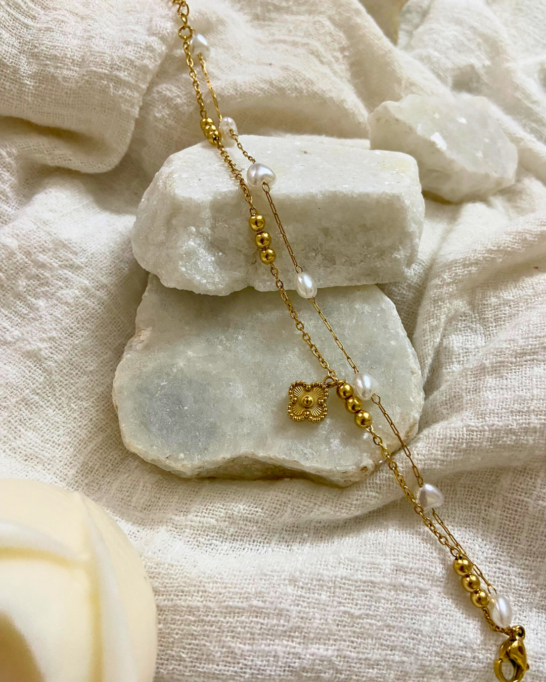 Pearl and Hearts Bracelet