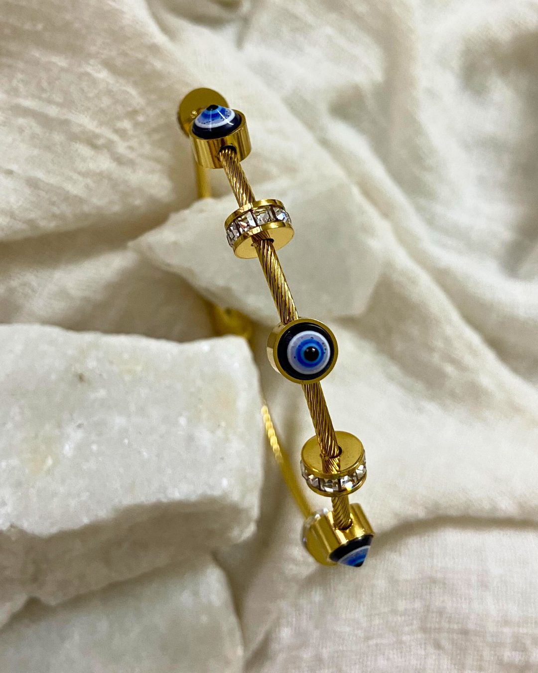 Evil Eye Kada 18k Gold Plated