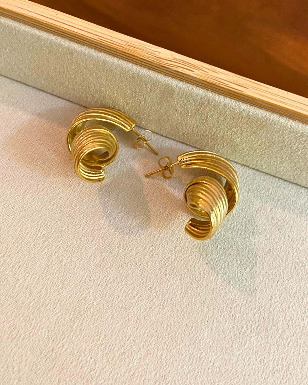 Swirl Statement Earrings- 18K Gold Plated