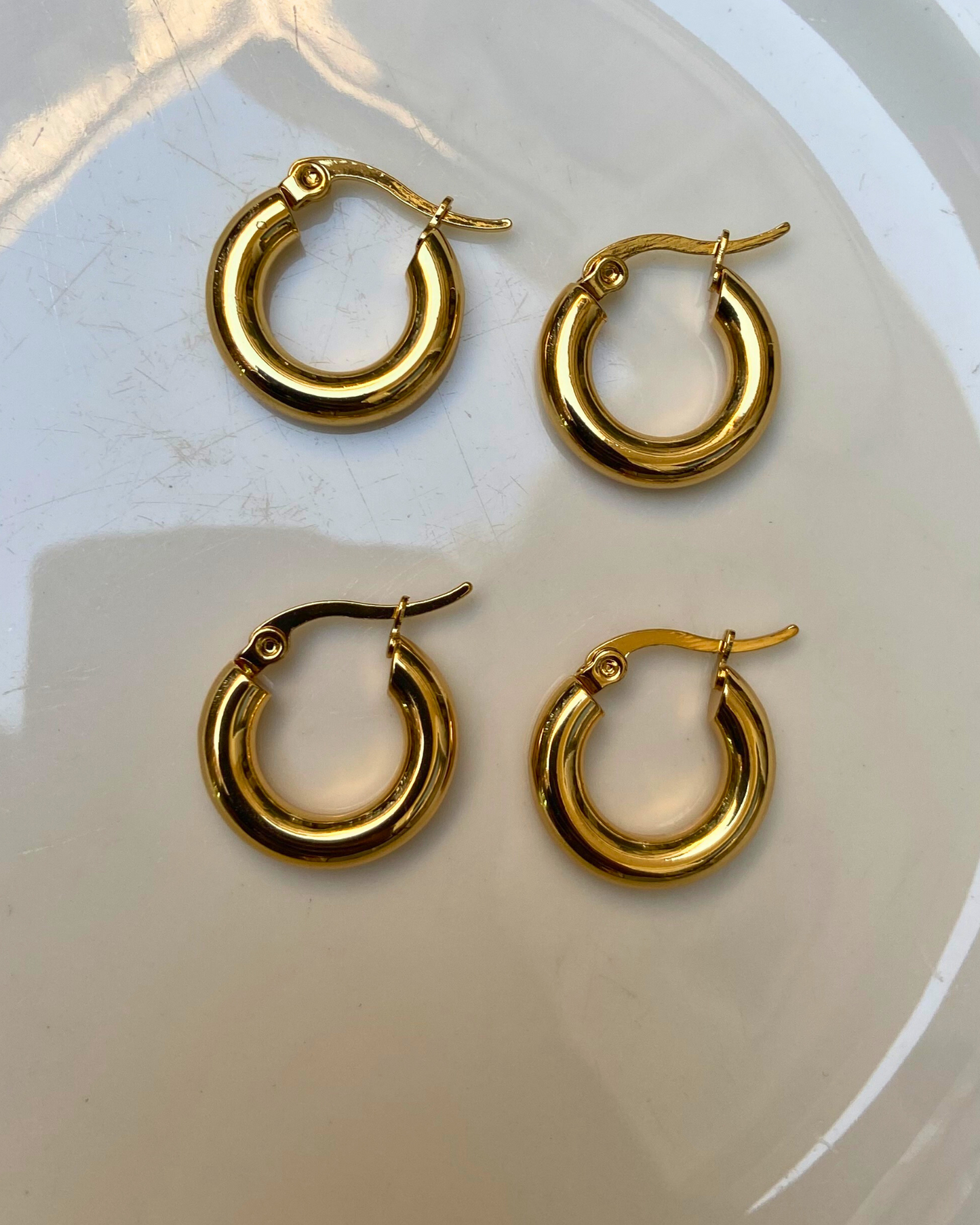 Minimalist Gold Hoops 18K Gold Plated