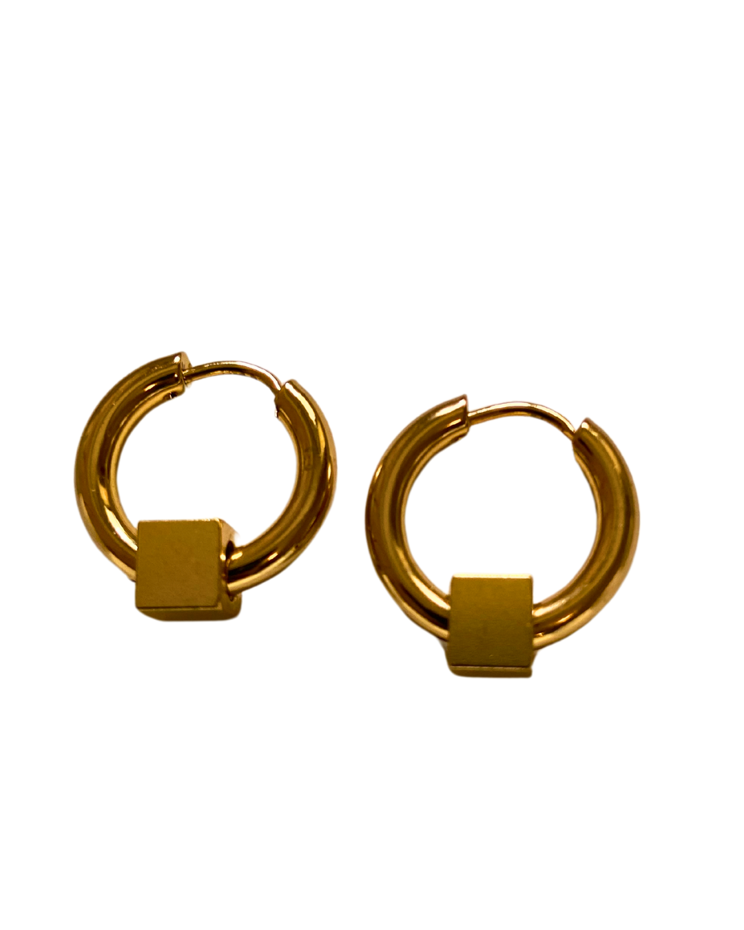 Golden Dice Hoops 18K Gold Plated