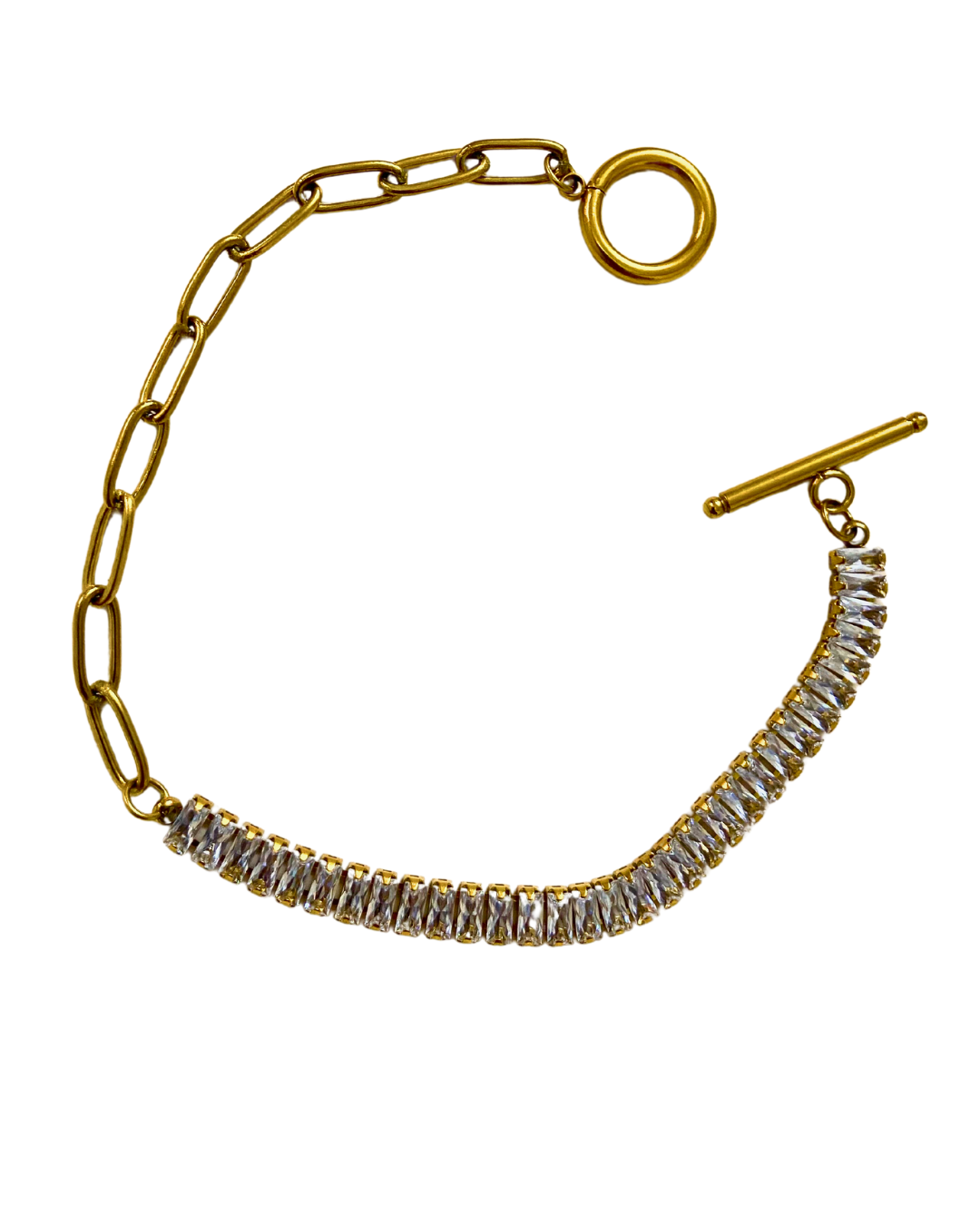 Baguette Tennis Bracelet 18K Gold Plated