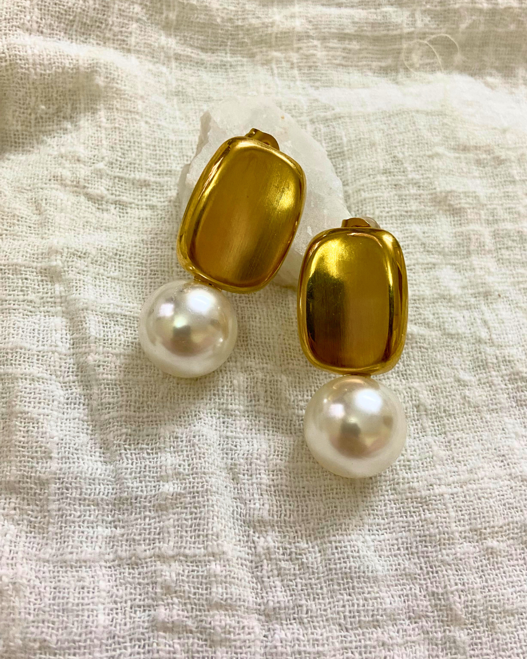 Moonlit Pearl Drops 18K Gold Plated