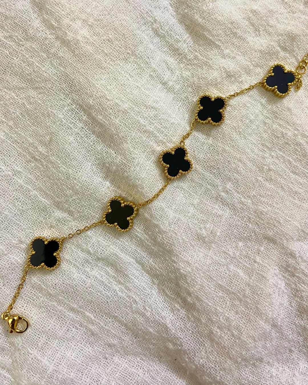 Black Clover Bracelet -18K Gold Plated