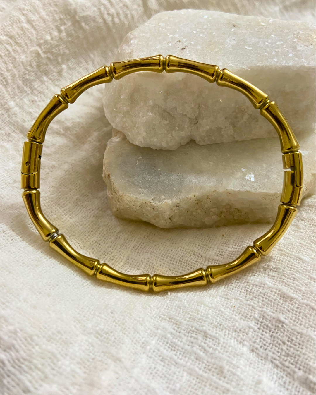Bamboo Bangle Bracelet 18K Gold Plated