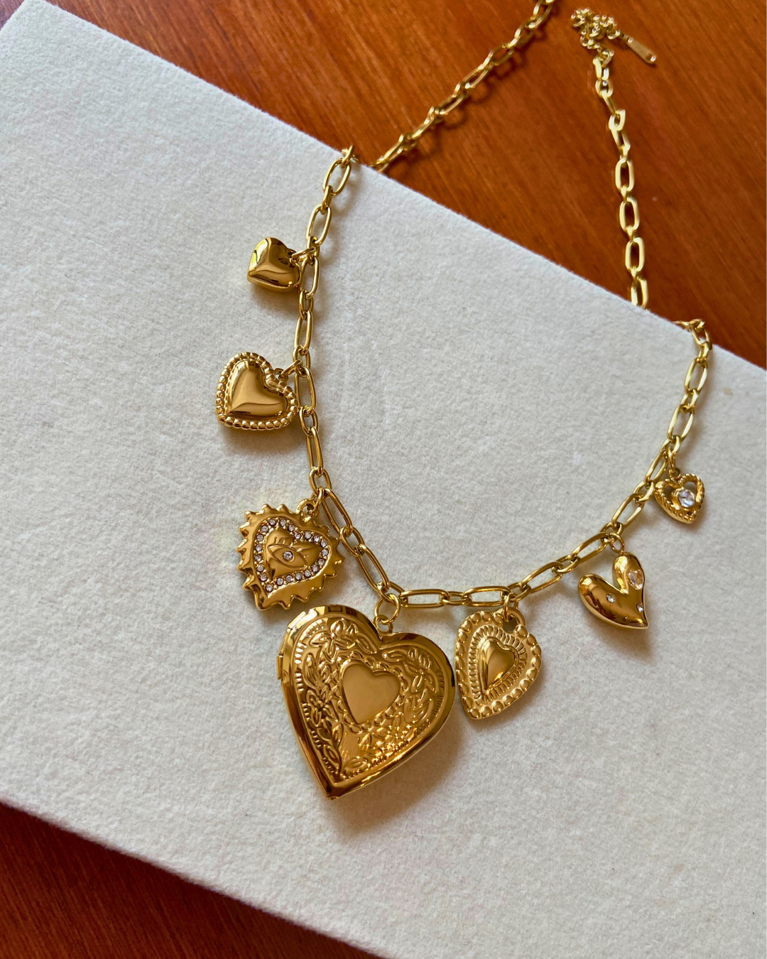 Seven Hearts Vintage Necklace- 18k Gold Plated