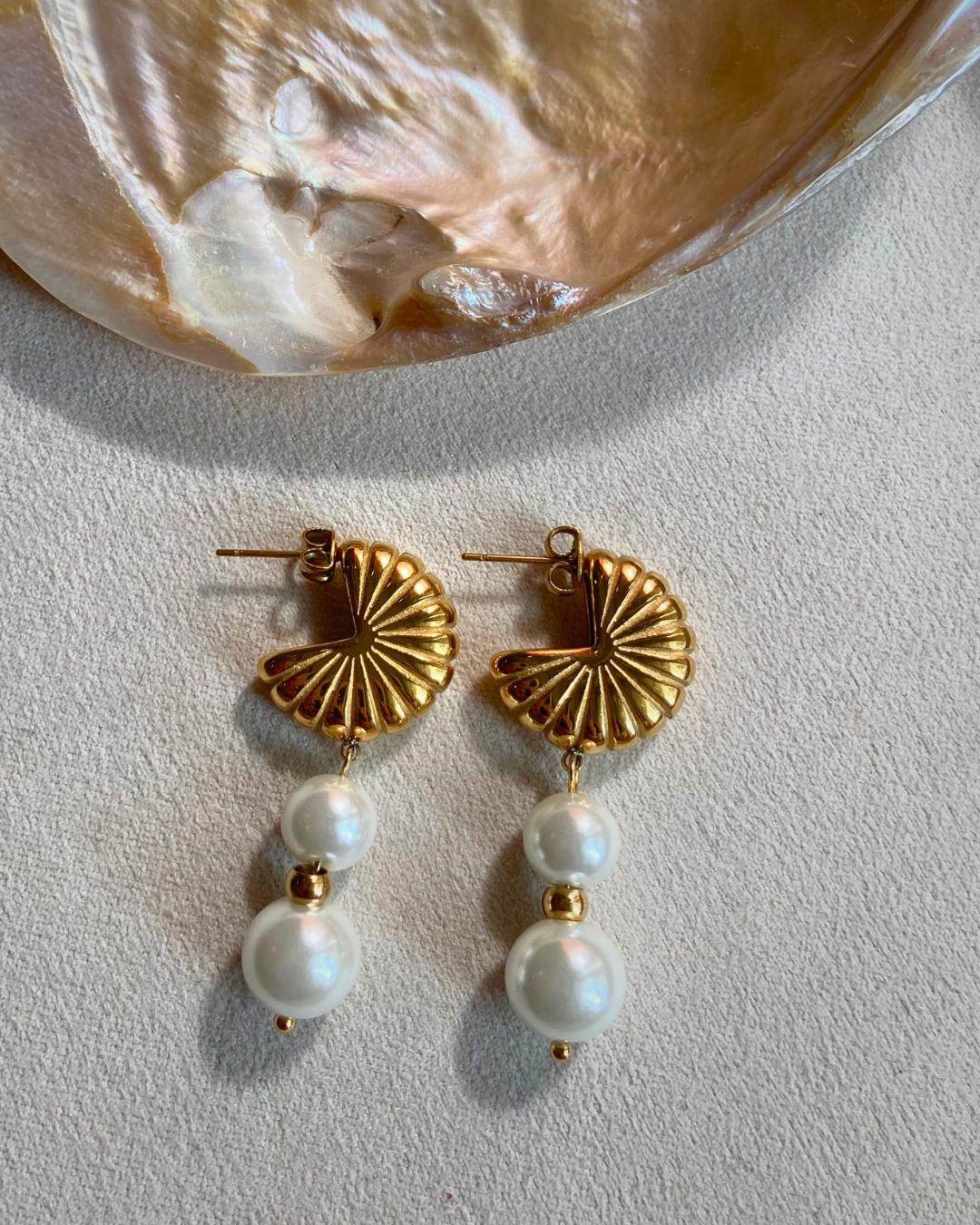 Pearl Duet Drops- 18K Gold Plated
