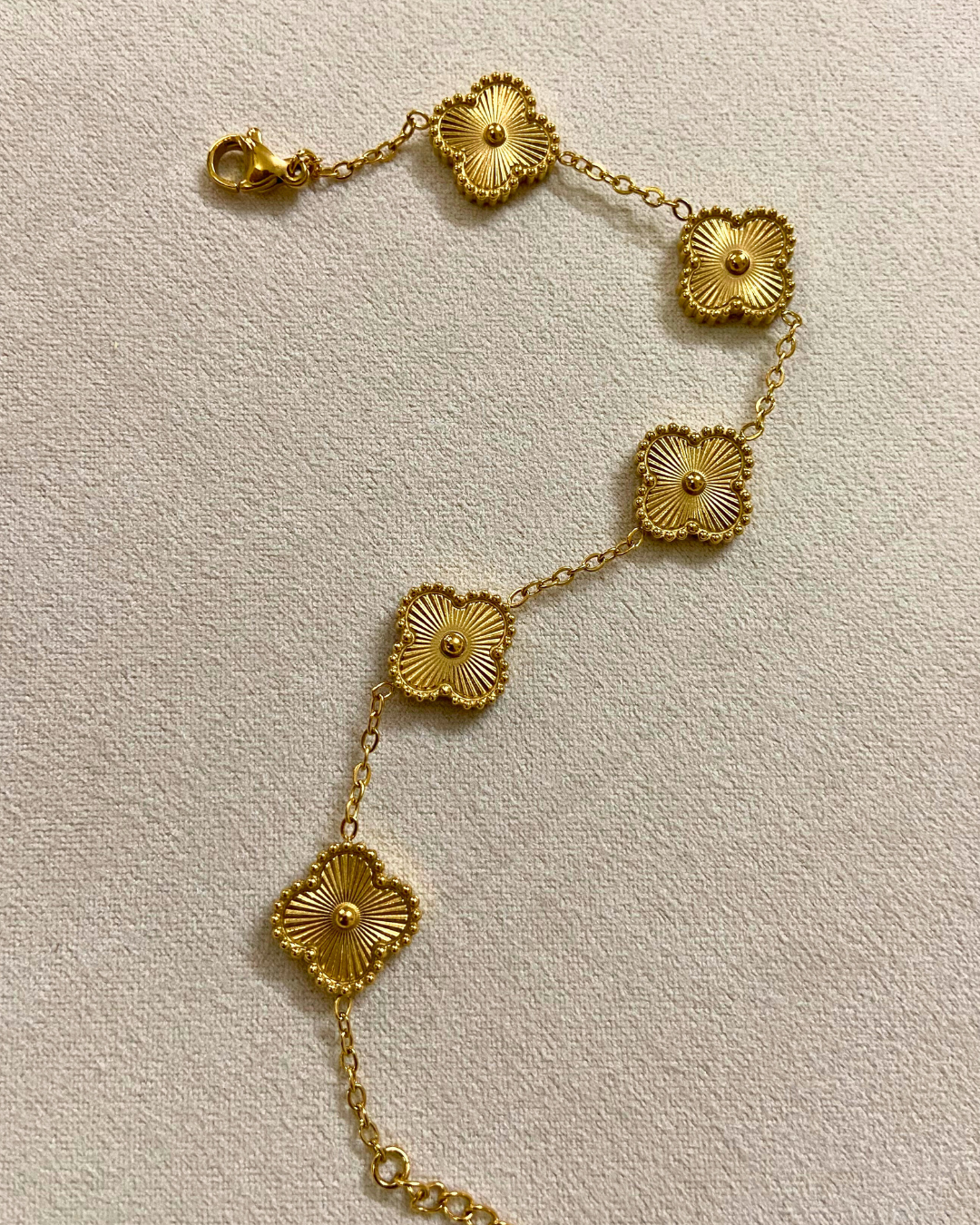 Gold Clover Bracelet- 18K Gold Plated