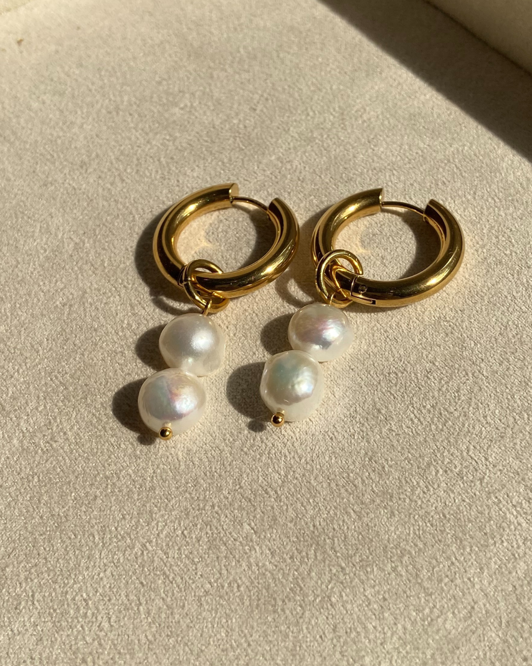 Pearl Droplets- 18K Gold Plated