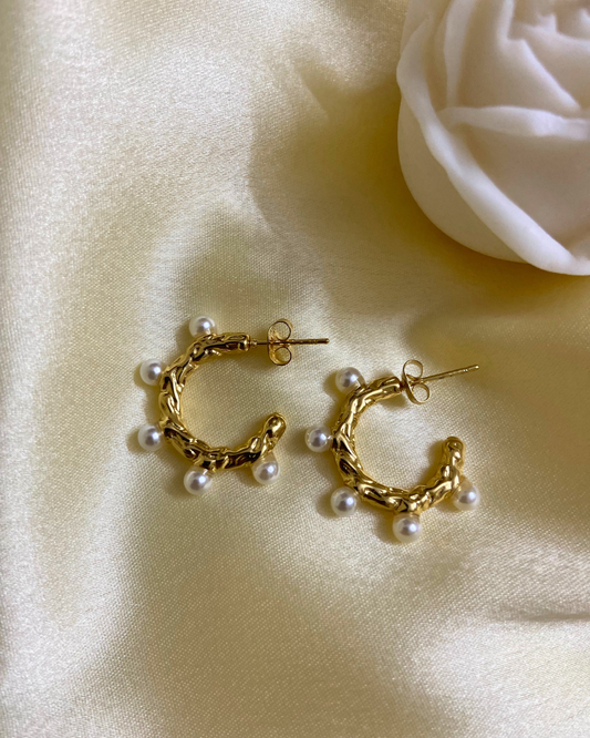 Pearl Affix Earring 18K Gold Plated