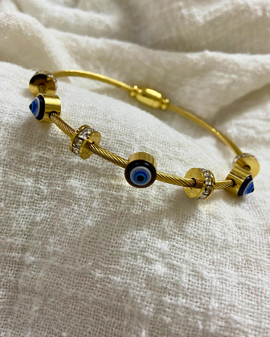 Evil Eye Kada 18k Gold Plated