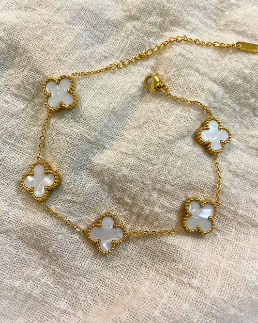 White Clover Bracelet-18K Gold Plated