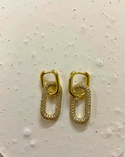 Amelia Two Way Hoops 18K Gold Plated