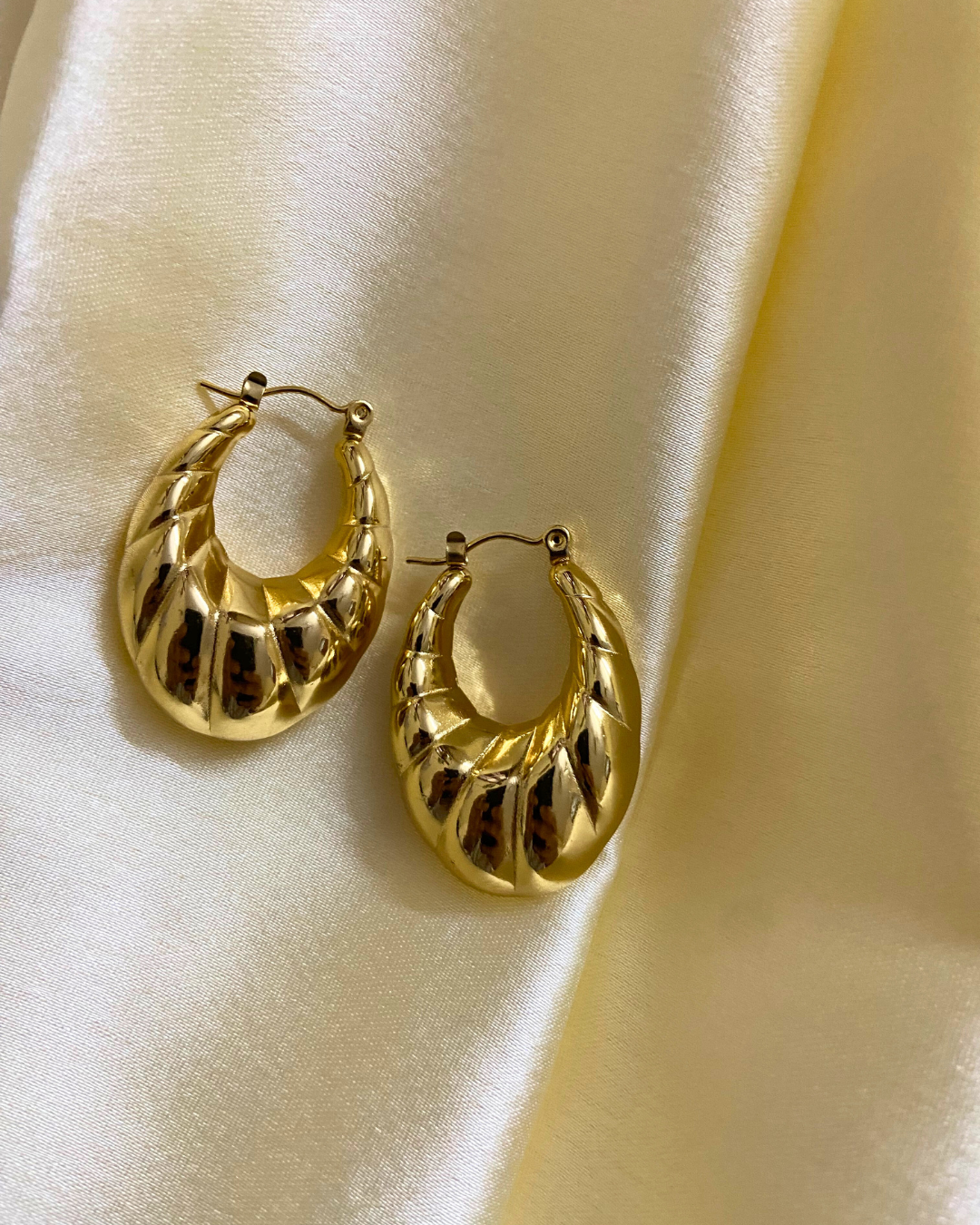 Aurora Croissant Hoops 18K Gold Plated