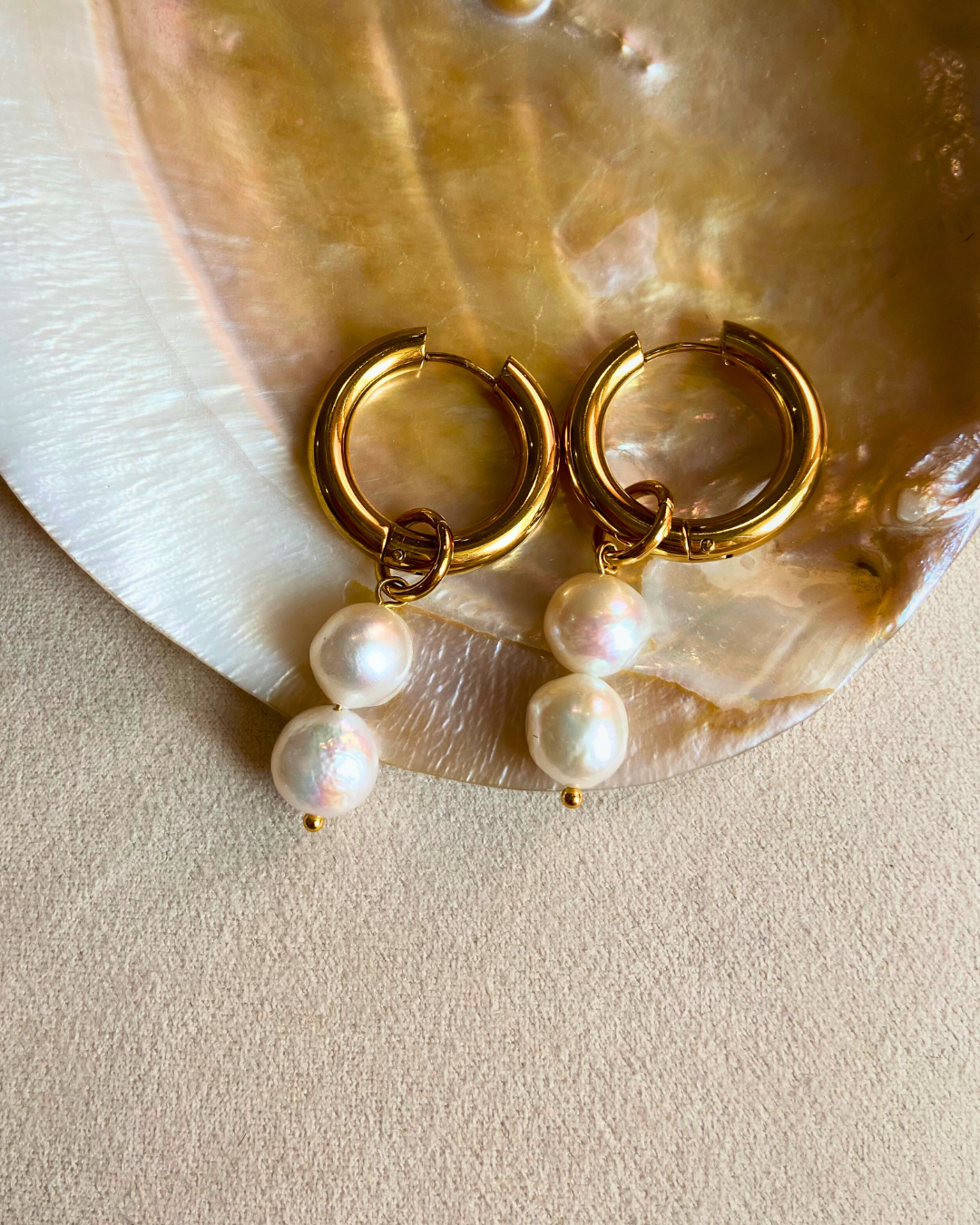 Pearl Droplets- 18K Gold Plated