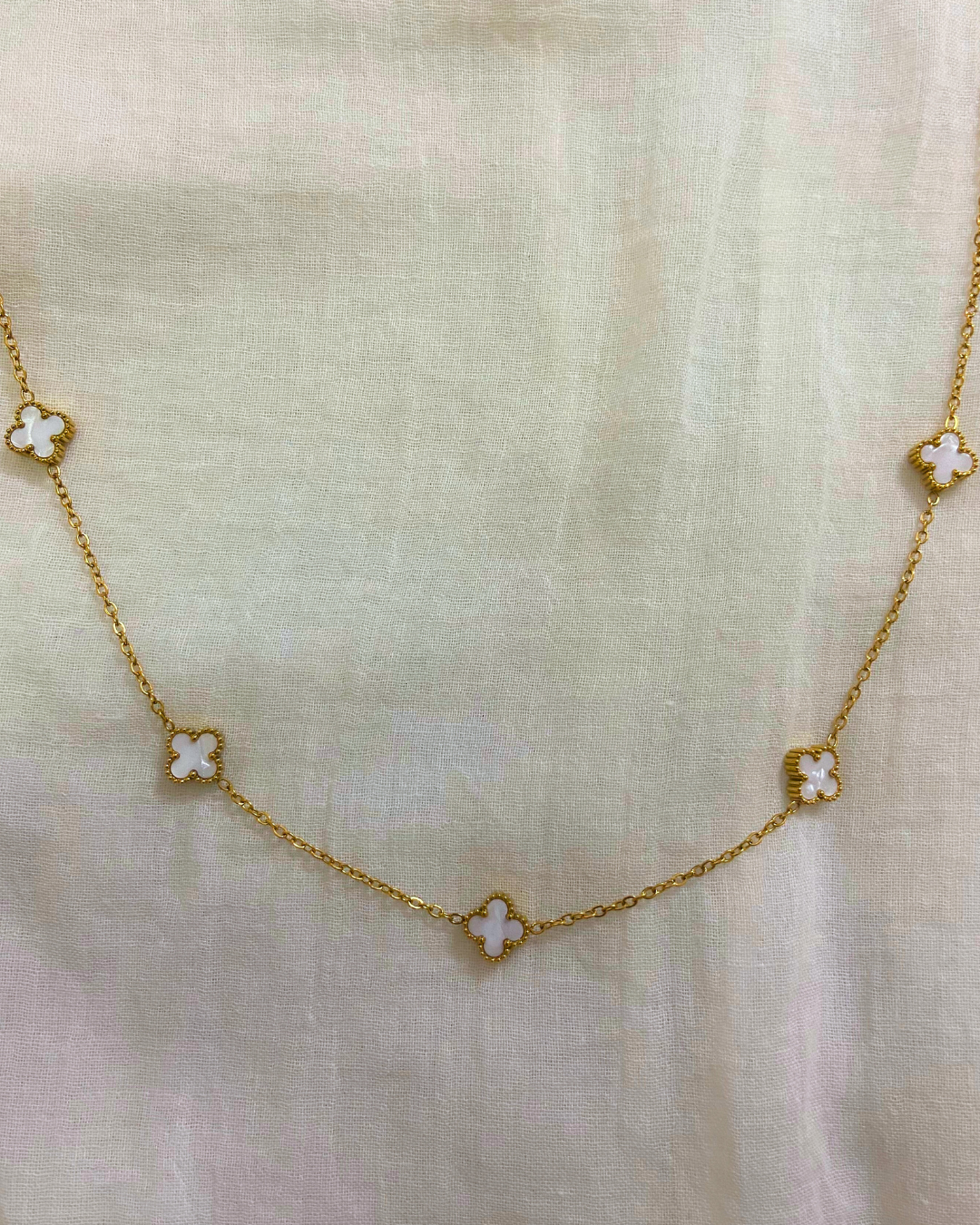 White Clover Necklace- 18K Gold Plated