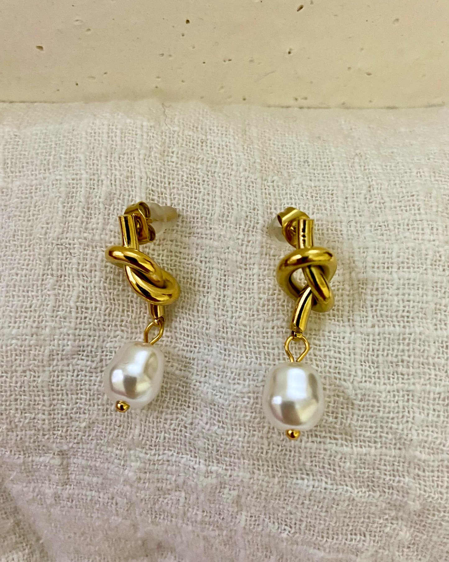 Lustrous Pearl Drops 18K Gold Plated