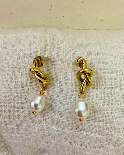 Lustrous Pearl Drops 18K Gold Plated
