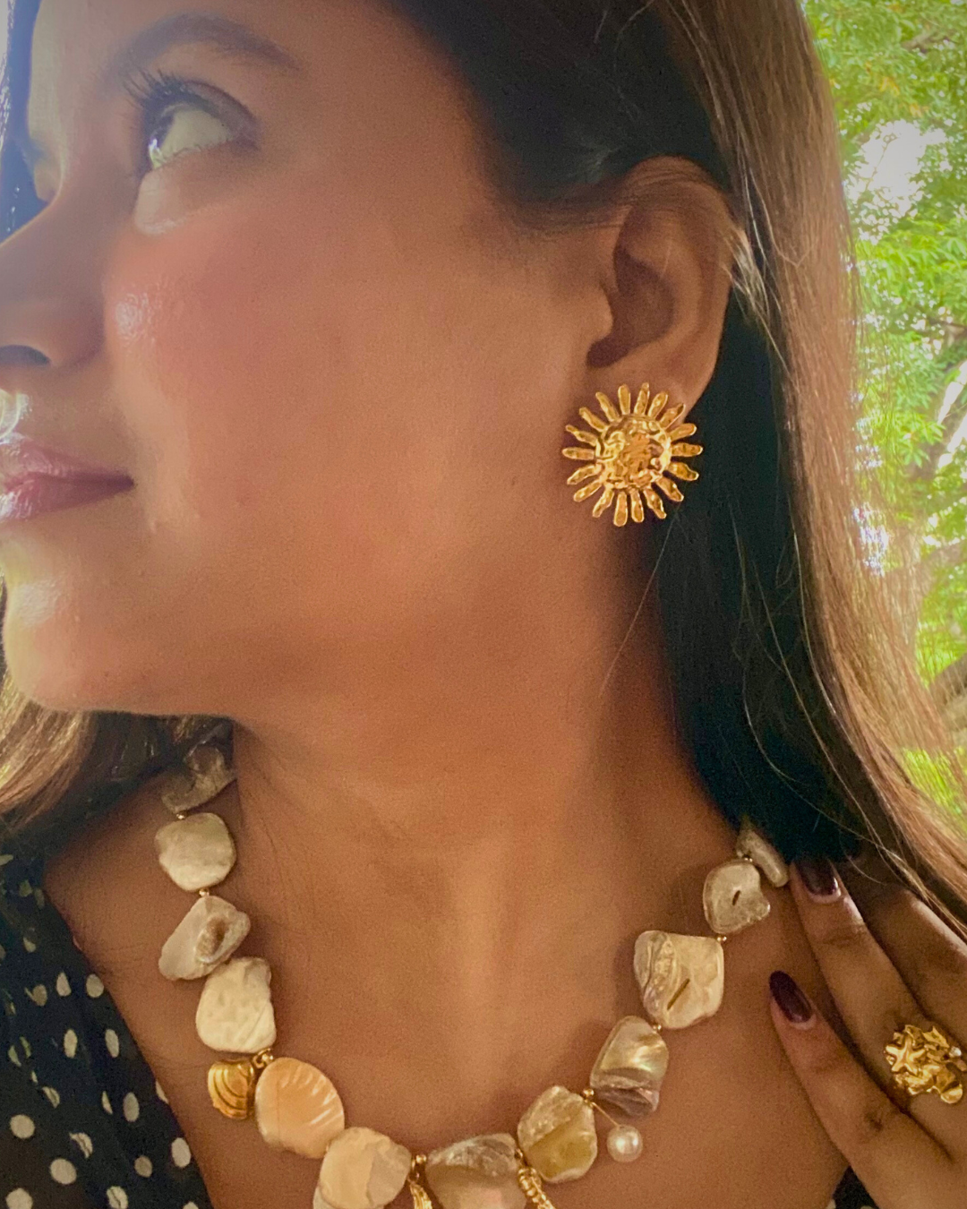 Sun Glow Studs- 18K Gold Plated