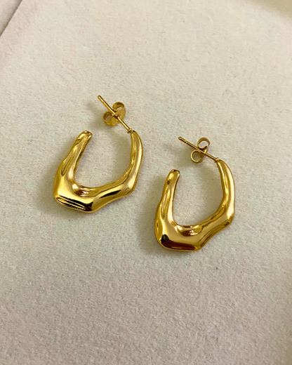 Twisted Arc Hoops- 18K Gold Plated