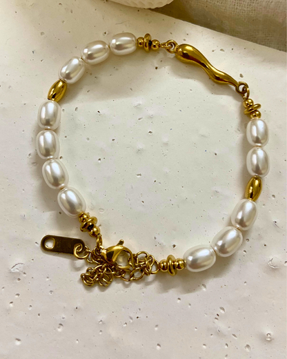 Leona Pearl Bracelet 18K Gold Plated