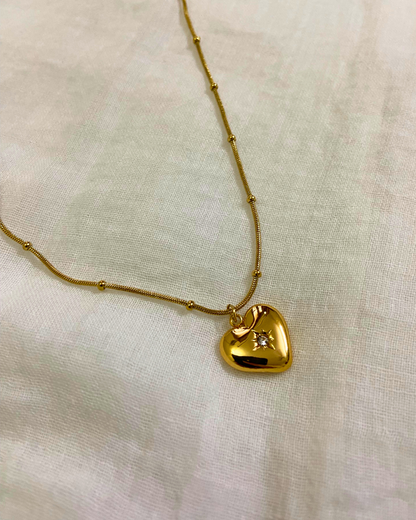 Starlit Heart Necklace- 18K Gold Plated