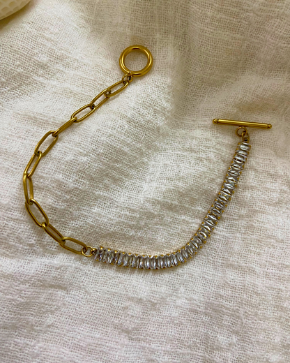 Baguette Tennis Bracelet 18K Gold Plated