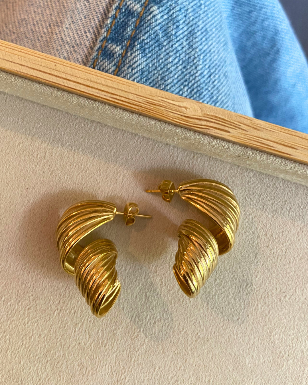 Swirl Statement Earrings- 18K Gold Plated