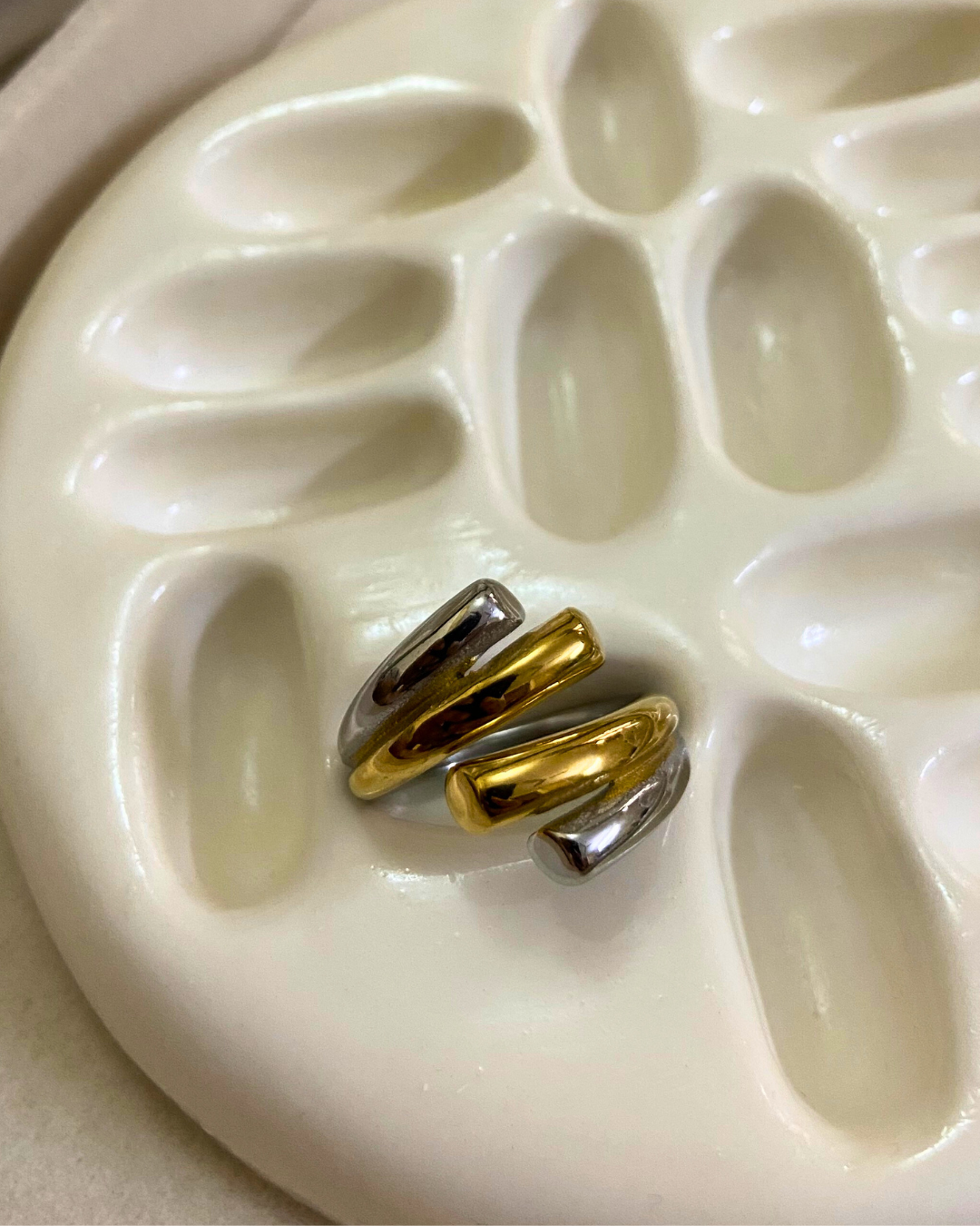 Meridia Dual Toned Ring- Slightly Adjustable