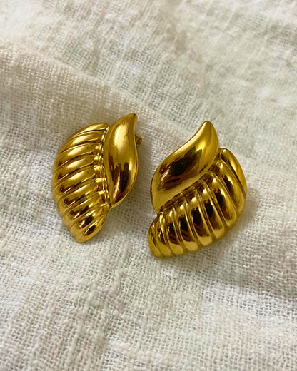 Gold Conch Studs 18K Gold Plated