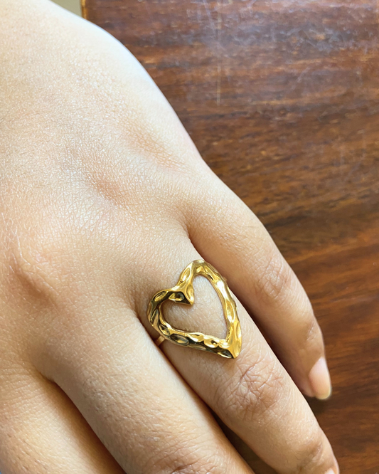 Heart Outline Ring- Adjustable