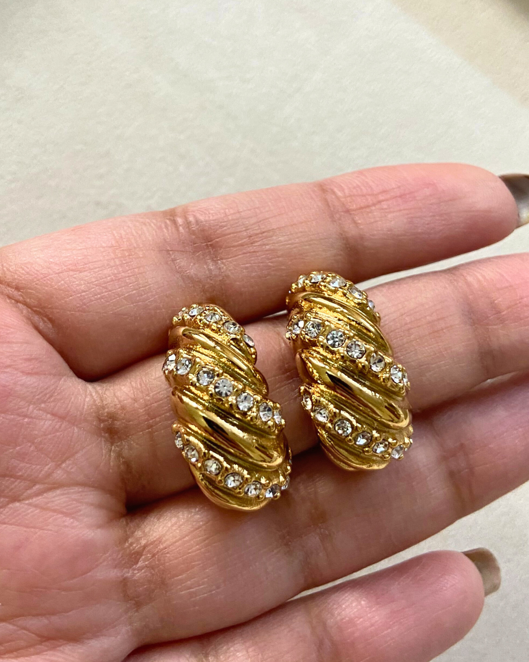Twisted Croissant Earrings- 18K Gold Plated
