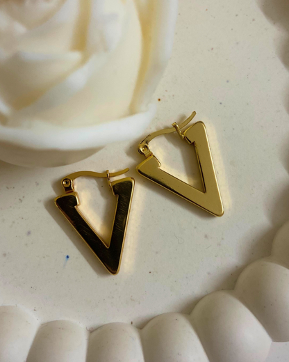 Vertex Hoops 18K Gold Plated
