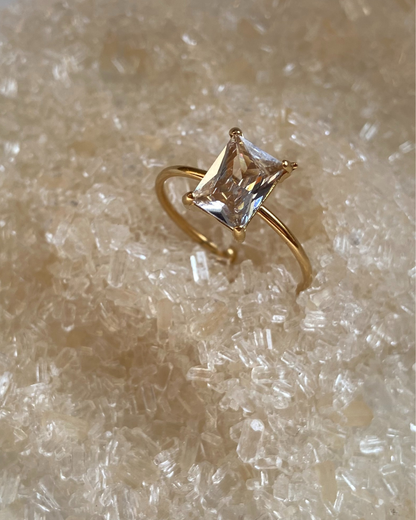 Sleek Solitaire Ring- Adjustable