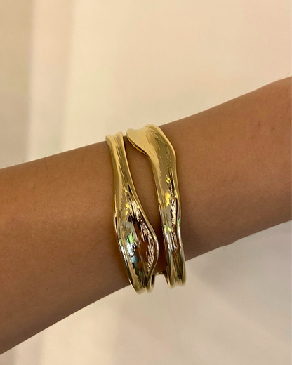 Abstract Statement Cuff- 18K Gold Plated