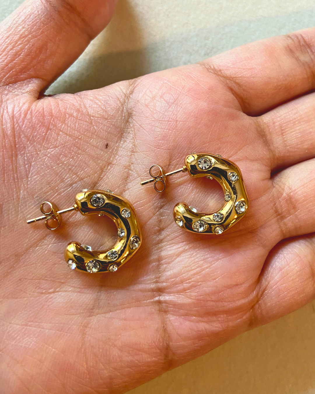 Zirc Gold Hoops- 18K Gold Plated