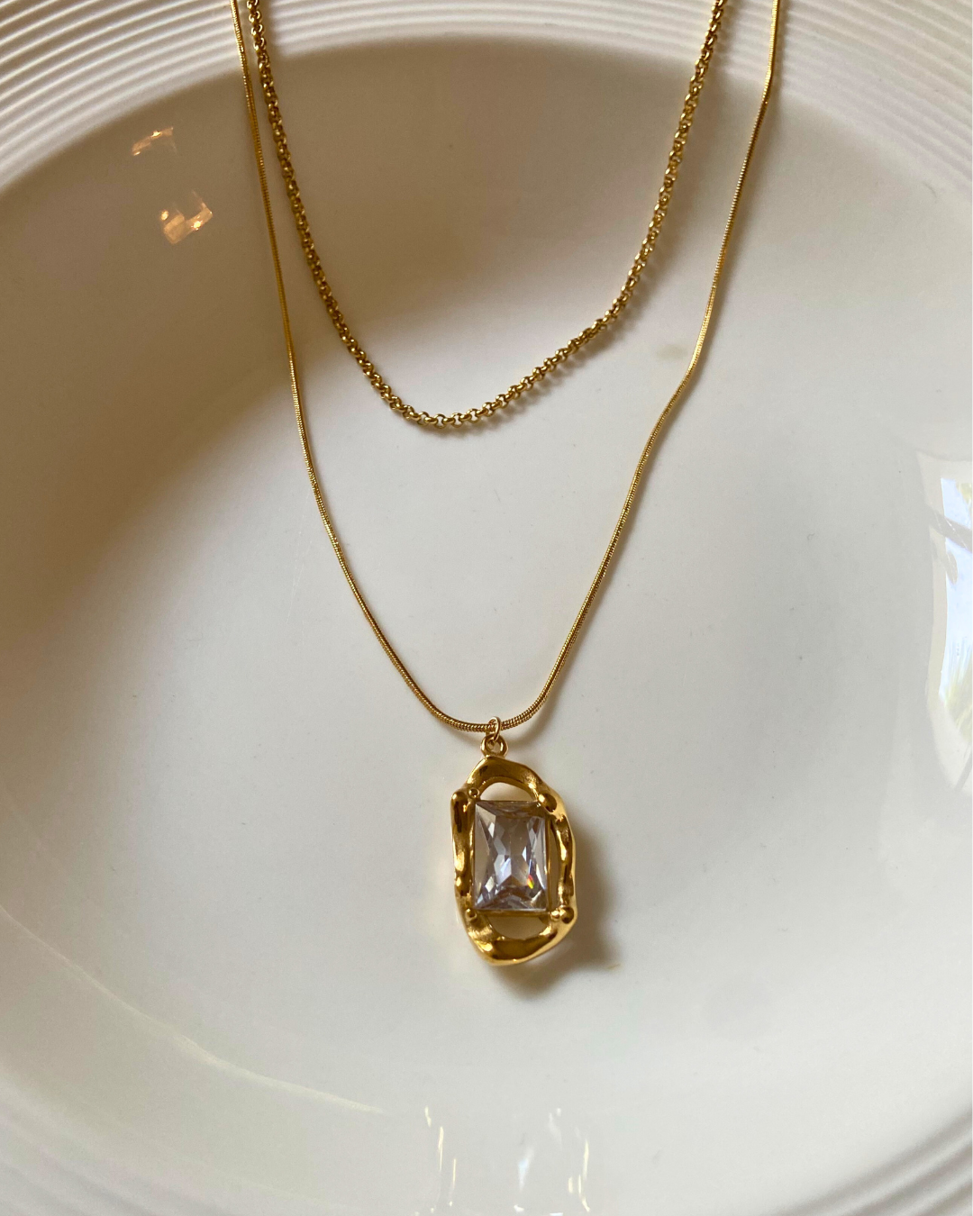 Twilight Layered Necklace 18K Gold Plated