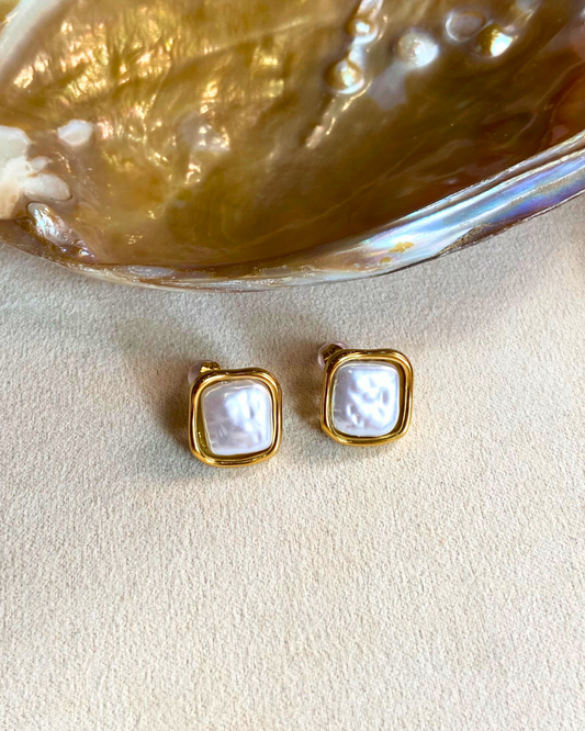 Freshwater Pearl Studs- 18K Gold Plated