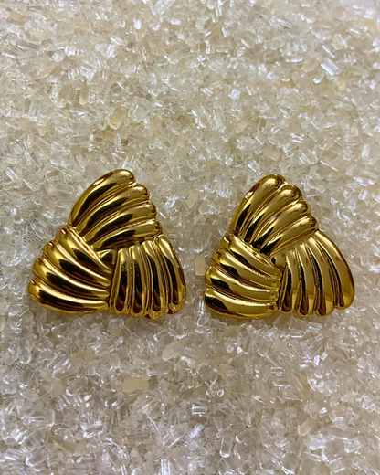 Triangle Knotted Studs- 18K Gold Plated