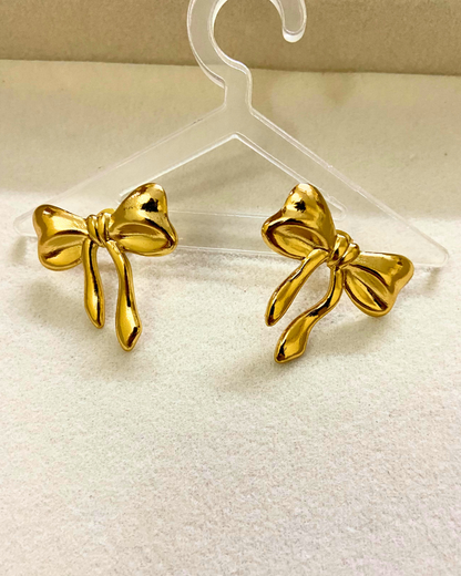 Bow Coquette Studs- 18K Gold Plated