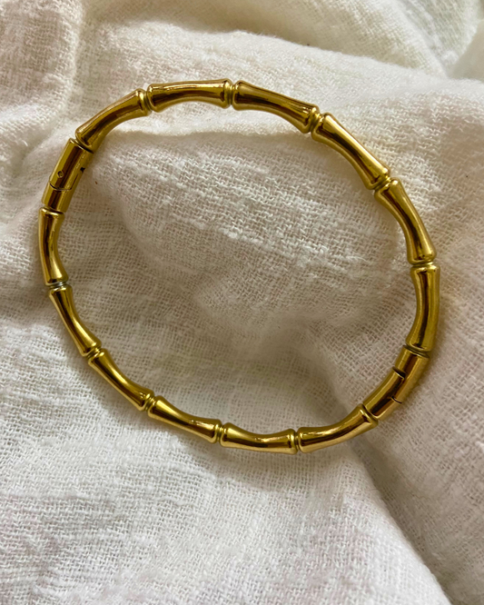 Bamboo Bangle Bracelet 18K Gold Plated