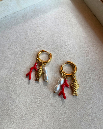 Coastal Chaos Charm Earrings- 18K Gold Plated