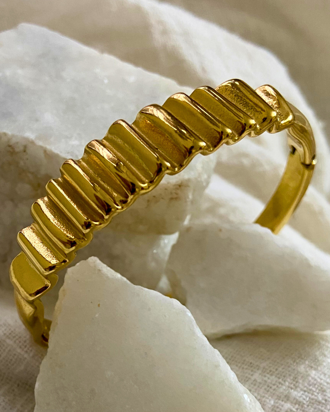 Chevron Fold Bracelet 18K Gold Plated