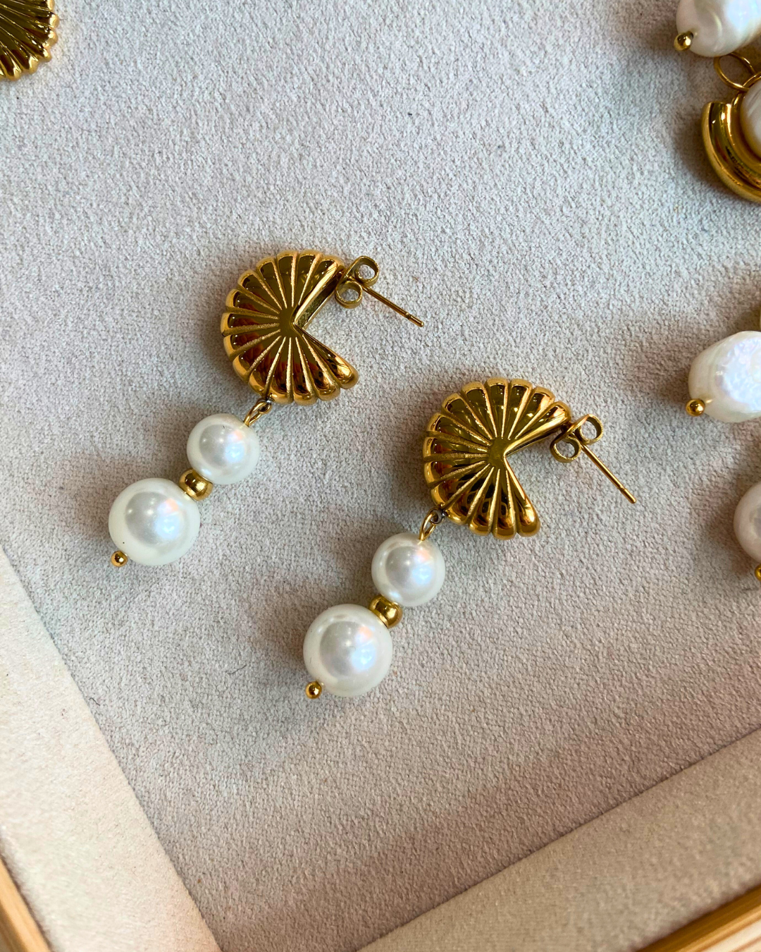 Pearl Duet Drops- 18K Gold Plated