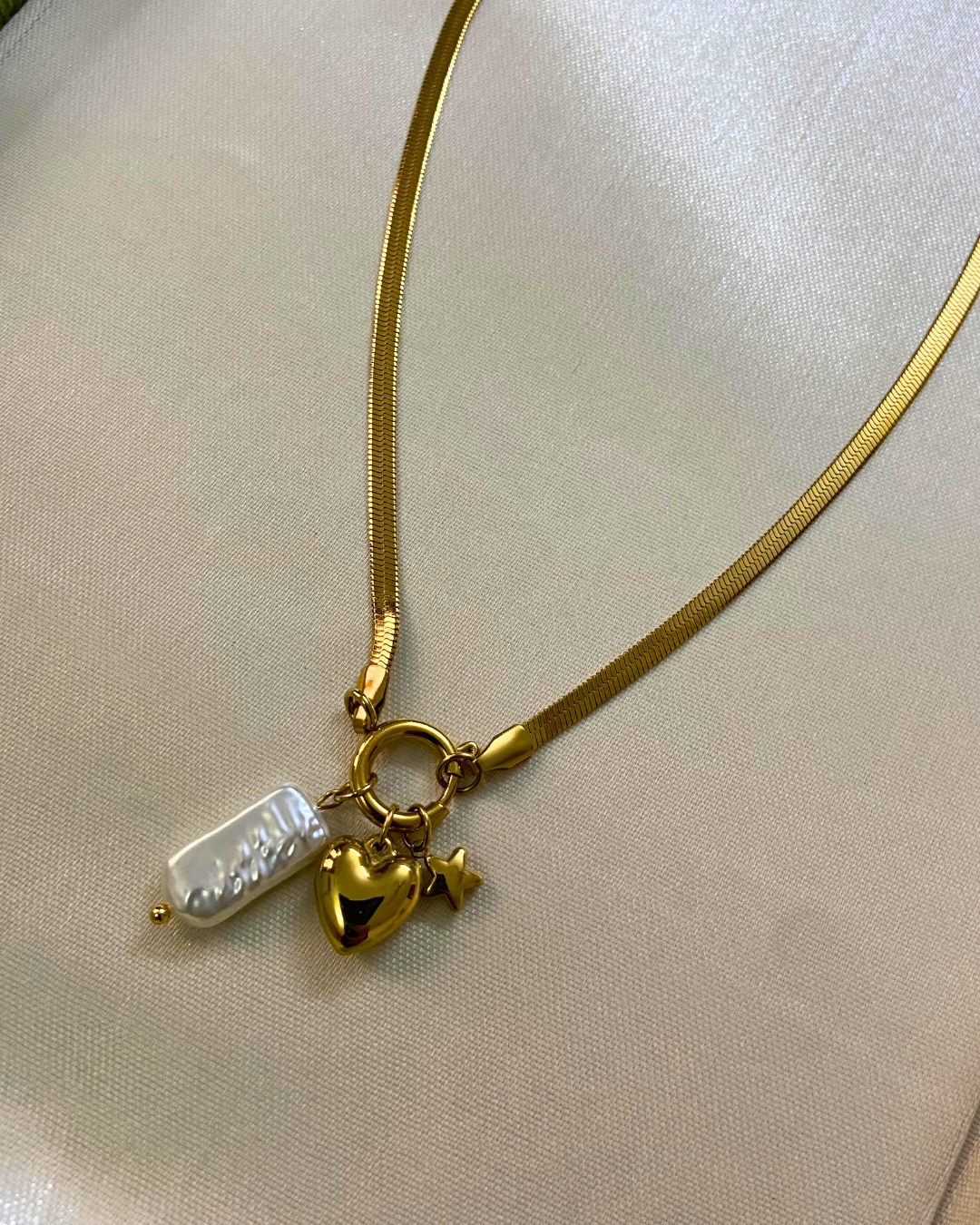 Lover Charm Necklace- 18K Gold Plated