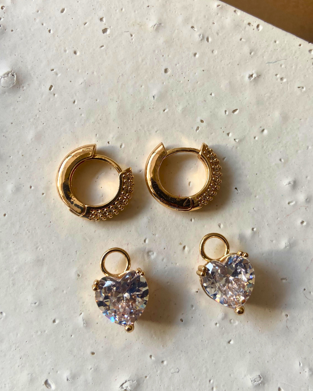 Two Way Heart Solitaire Hoops