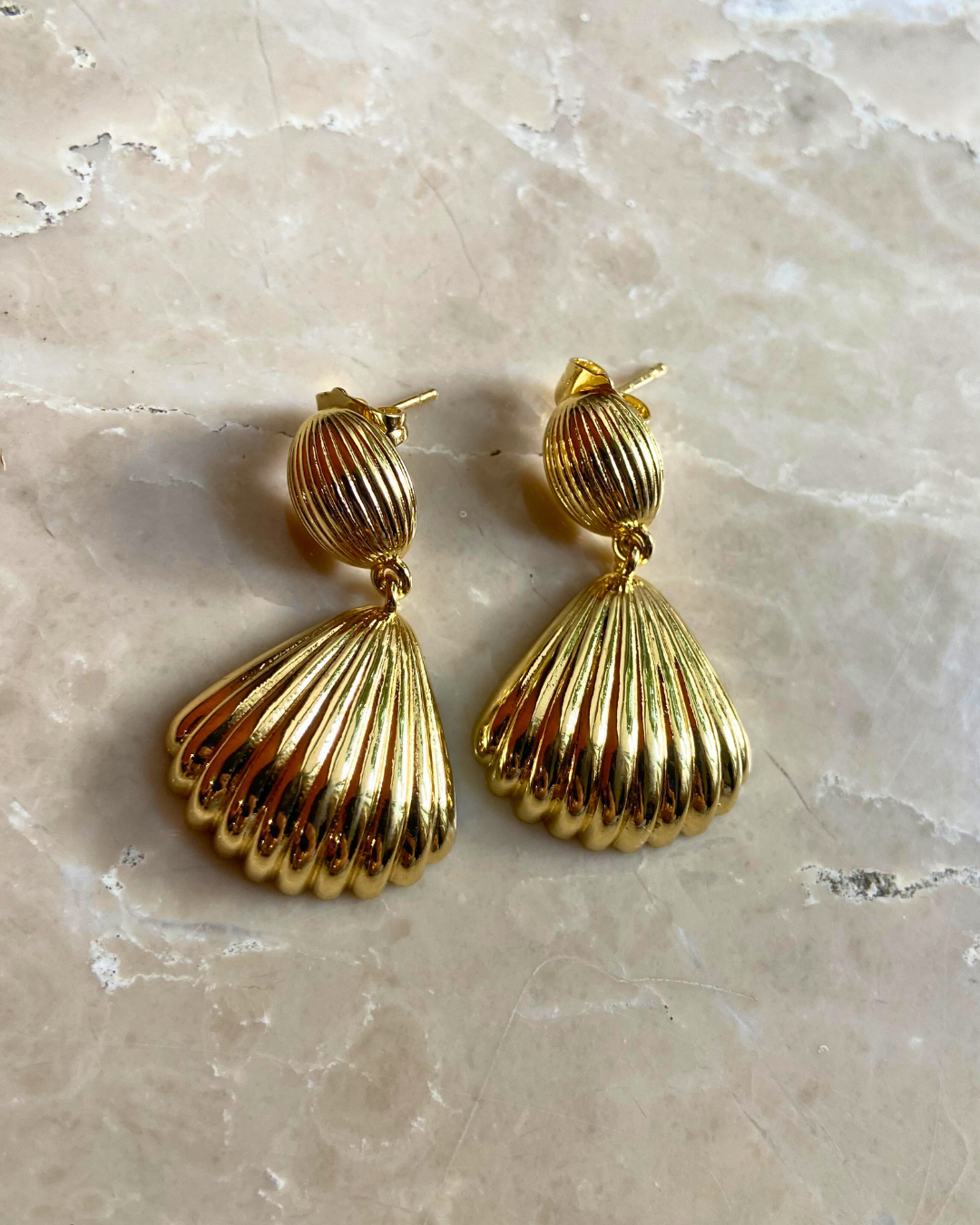 Sundrop Shell Earrings 18K Gold Plated