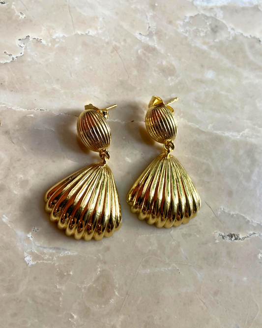 Sundrop Shell Earrings 18K Gold Plated